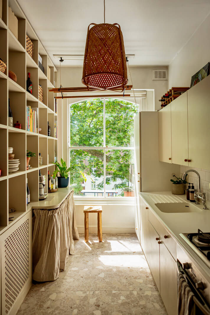 Trend Alert: The 'Soft Kitchen' is 2026's Coziest Interior Trend and It's Here to Stay 24 kitchen large windows terrazzo floor open cabinets
