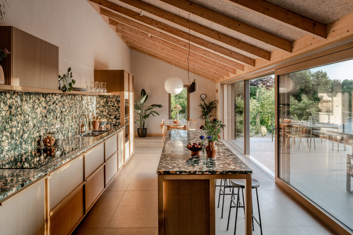 A Modern Bungalow with a Terrazzo Kitchen and Magnificent Views 5 kitchen terrazzo countertops