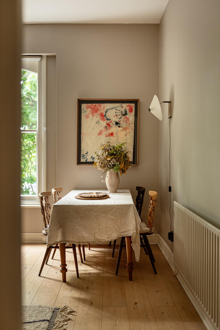 Muted Gray Tones and Built-In Storage in a London Apartment 6 living room table