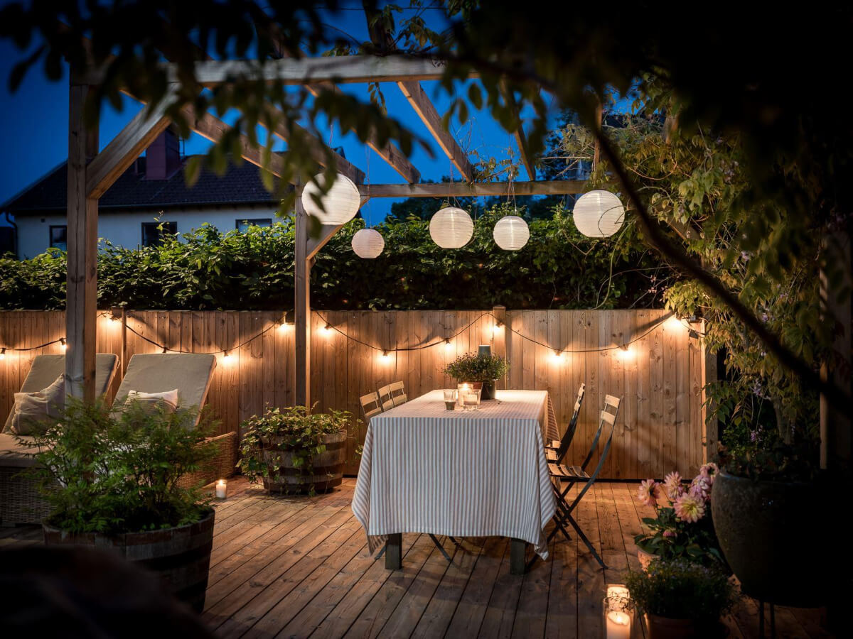 A Floral Painted Ceiling in a 1920s Family Home in Sweden 42 pergola at night
