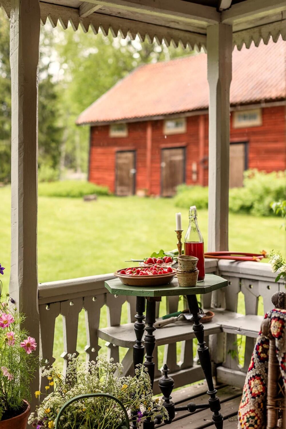 A Beautifully Preserved Historic Country House in Sweden 4 porch built-in seating