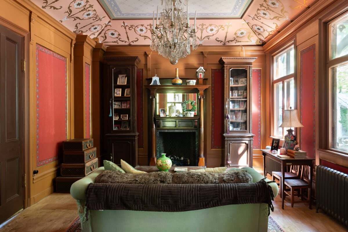 A Grand Historical Swedish Villa with Views of a Royal Castle 4 sitting room earthy tones