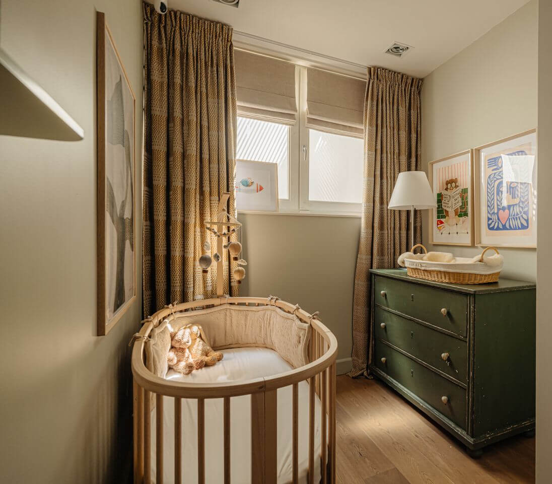 A Ground Floor Duplex Apartment with a Beautiful Modern Garden 19 small nursery vintage green dresser