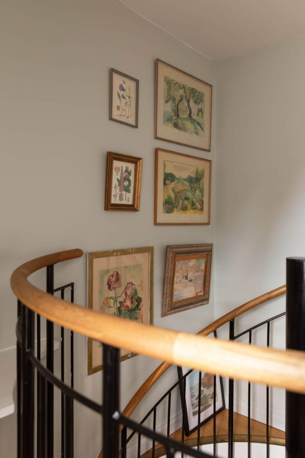 Antiques and Modern Additions in a Cozy Top Floor Duplex Apartment 16 staircase art