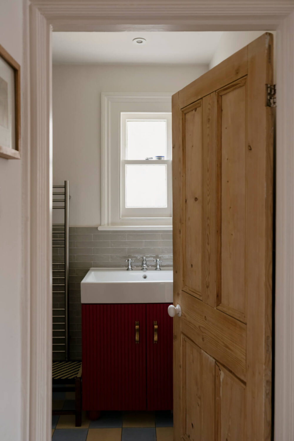 A Victorian Family House with a Tuscan-Inspired Kitchen Extension 28 view into bathroom