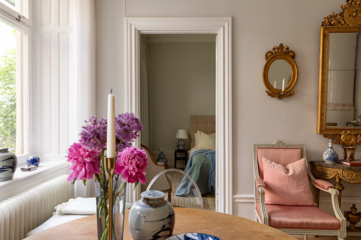 A Classic Late 19th-Century Apartment with a Private Courtyard Terrace 12 view into bedroom