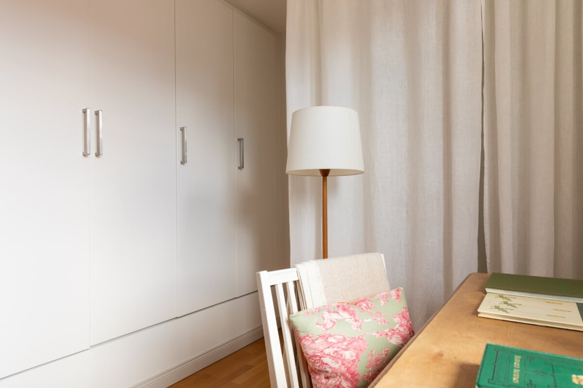 Antiques and Modern Additions in a Cozy Top Floor Duplex Apartment 27 wardrobe wall attic bedroom