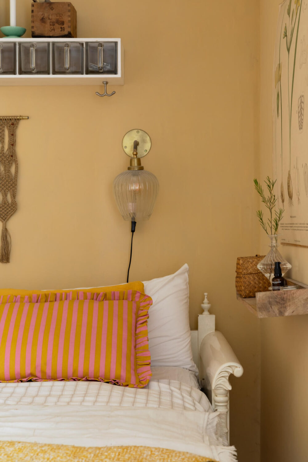 An Idyllic 18th Century Cottage with a Charming Garden 24 yellow bedroom detail