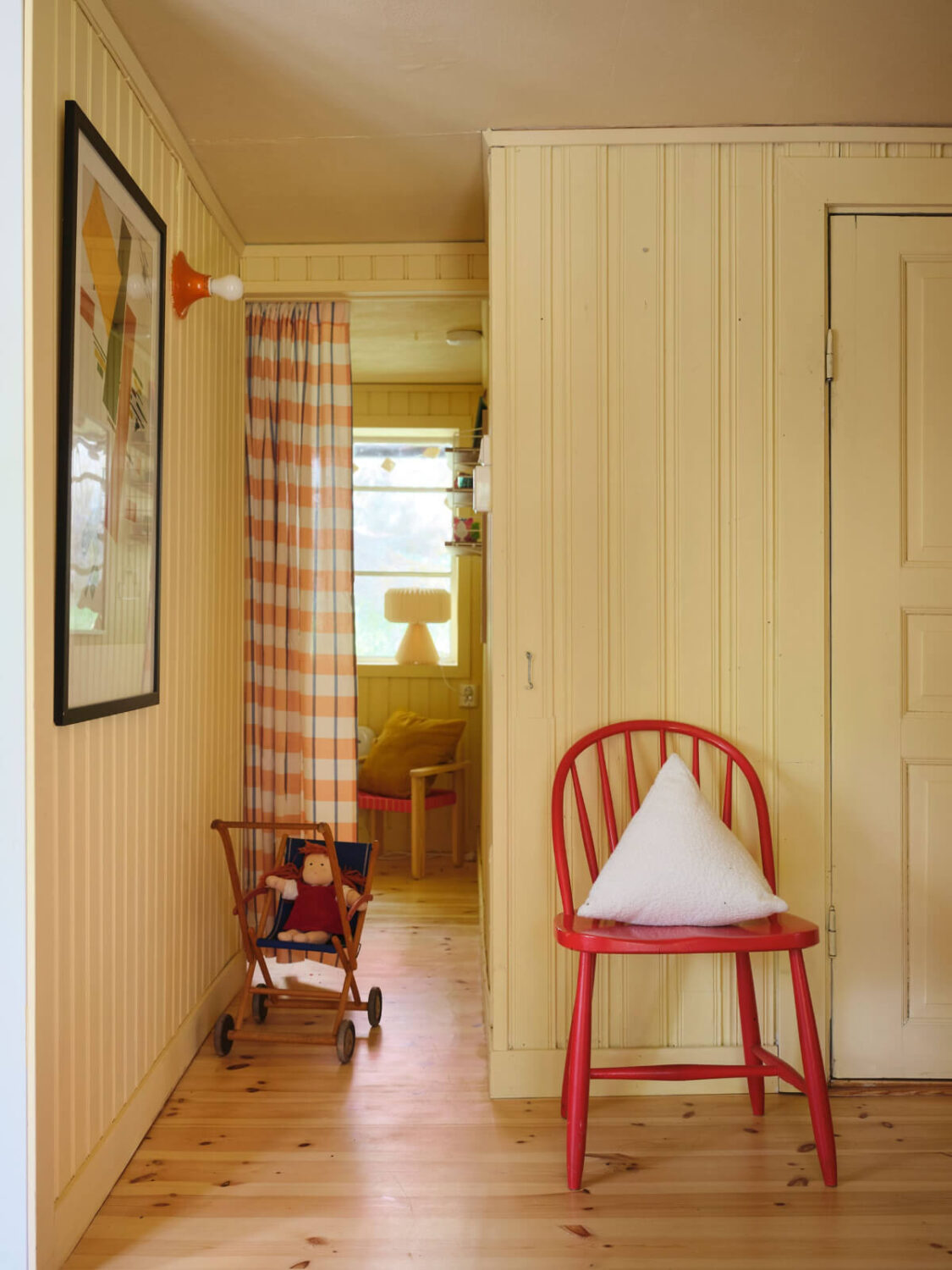 A Charming, Extended 19th-Century Log House in Sweden 27 yellow paneled walls