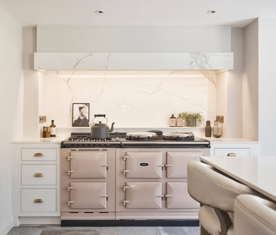 A Stylish West Yorkshire Cottage Kitchen with a Blush Pink AGA 7 c
