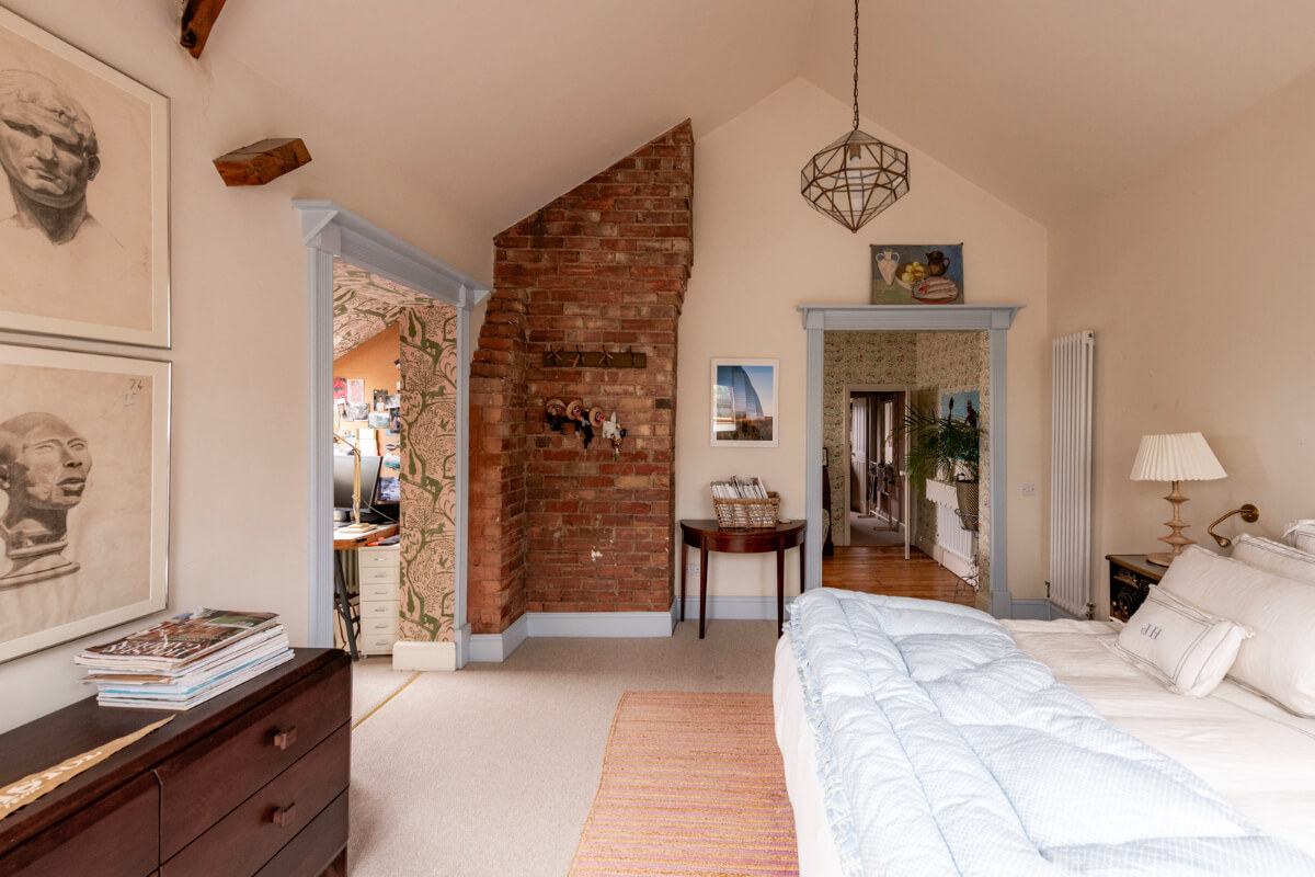 A Colorful Eclectic Victorian Maisonette Home in England 22 bedroom exposed brick
