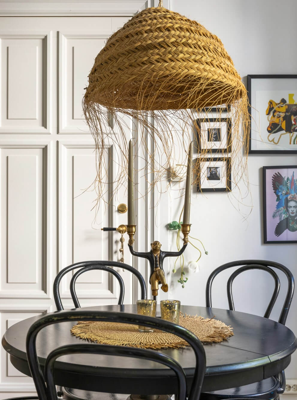 Classic Proportions and a Charming Kitchen in a Malmö Apartment 7 black wood round dining table