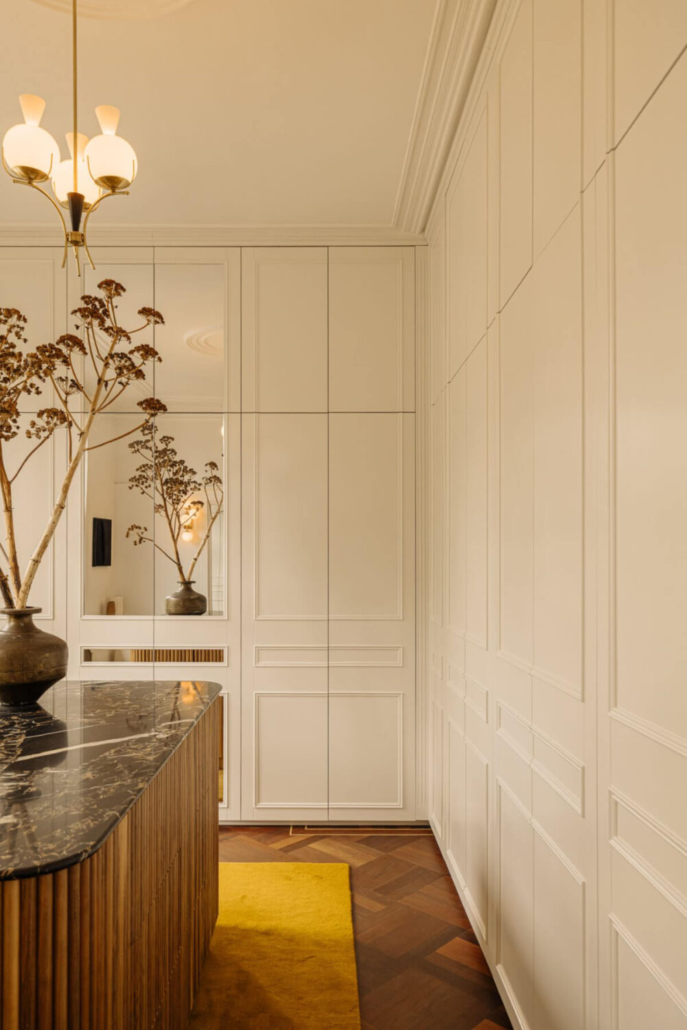 A Luxurious Parisian-Inspired Apartment in Amsterdam 19 dressing room built-in wardrobes