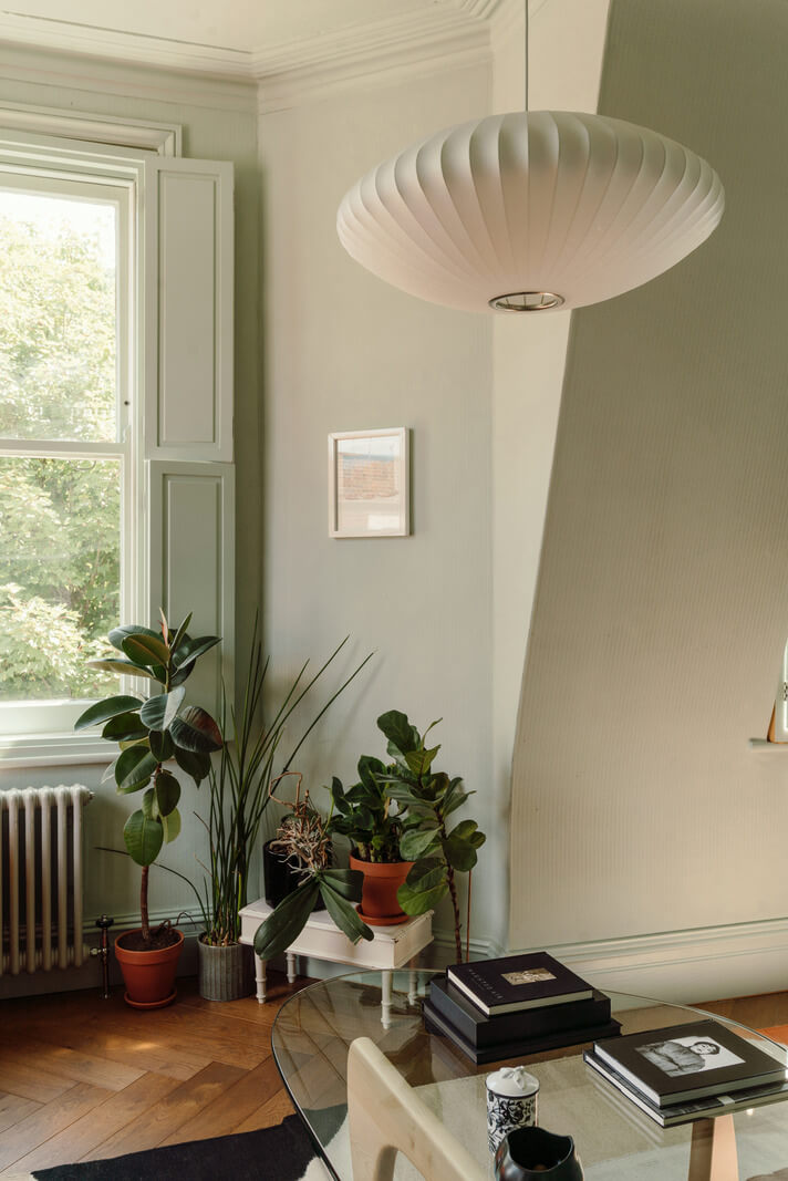 Pastel Tones and Deep Yellow in an Early 20th-Century London Apartment 4 living room detail