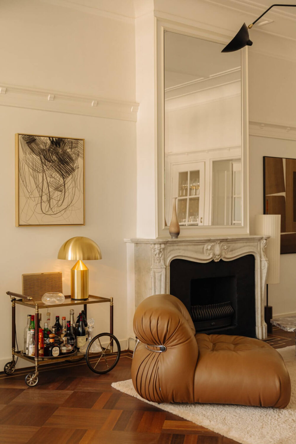 A Luxurious Parisian-Inspired Apartment in Amsterdam 4 marble fireplace