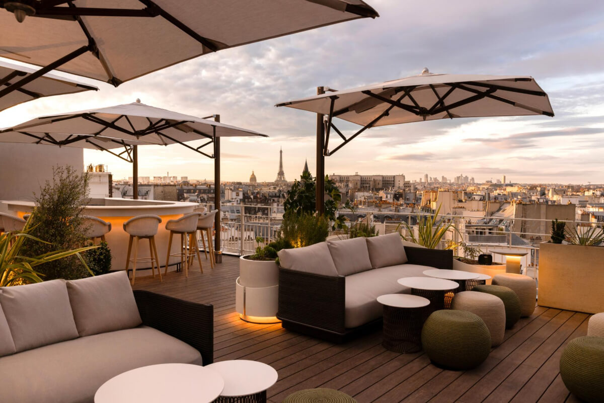 Where To Stay in the Latin Quarter of Paris 5 rooftop bar hotel dame des arts - best hotels latin quarter paris nordroom