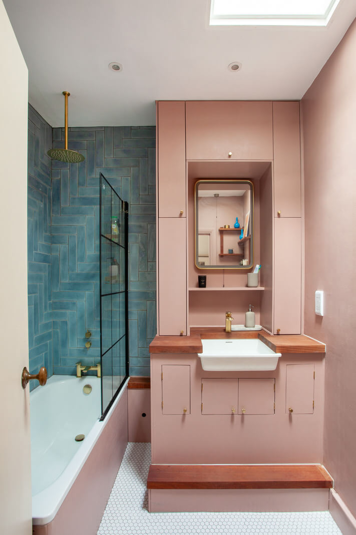 Best of 2025: Bathrooms 22 small pink and blue bathroom with bath