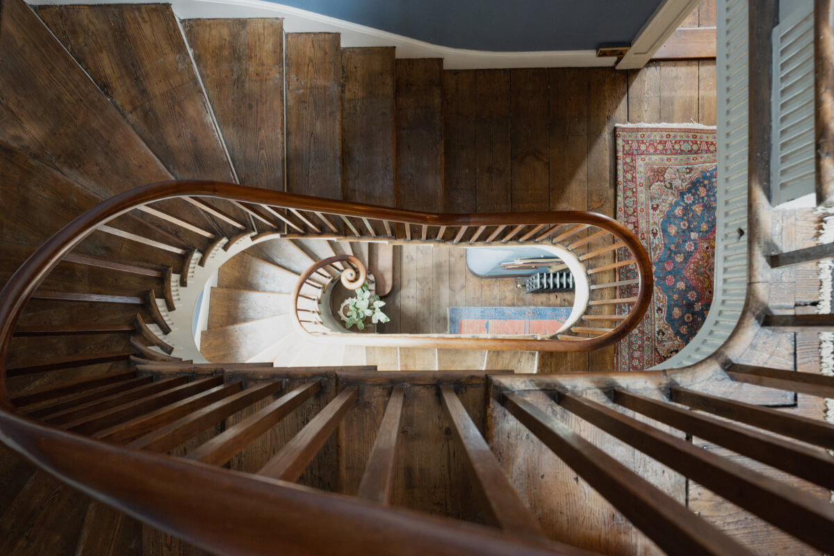 Medieval Craftsmanship & Georgian Elegance in an English Townhouse 30 staircase from above