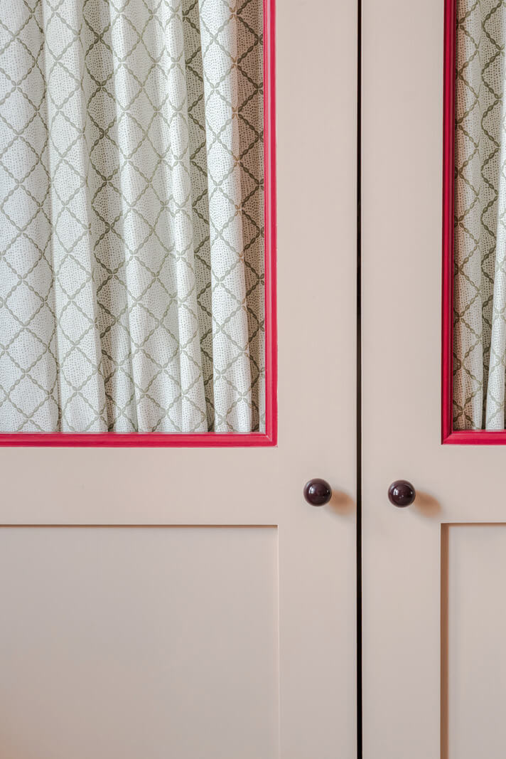 Color, Pattern, and Texture in a Renovated London Townhouse 12 two-tone pink wardrobe doors