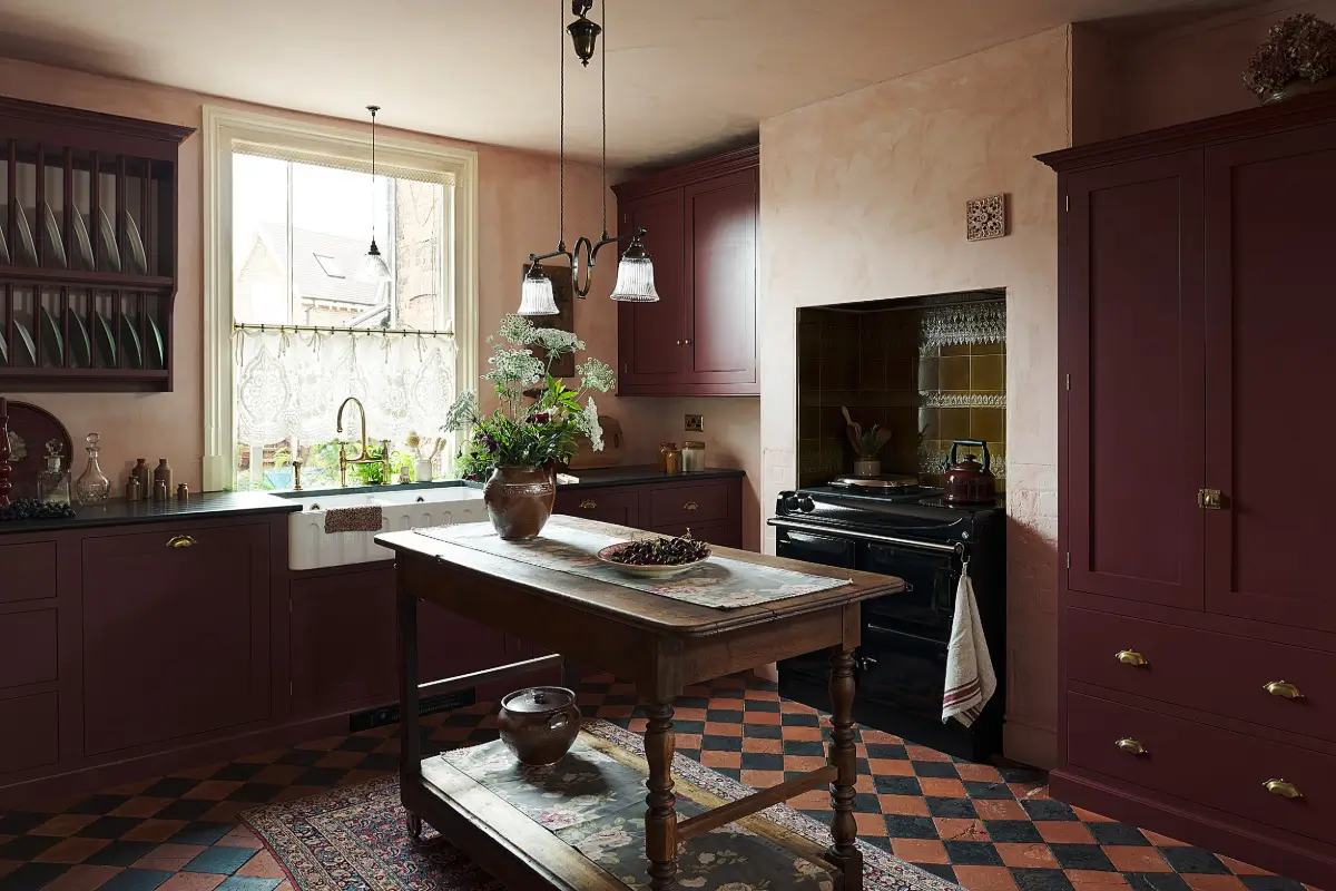 A Deep Red deVOL Kitchen with Vintage Elements in a Victorian Home 13 13.TheRealShakerKitchen deVOL LOW RES A Deep Red deVOL Kitchen with Vintage Elements in a Victorian Home