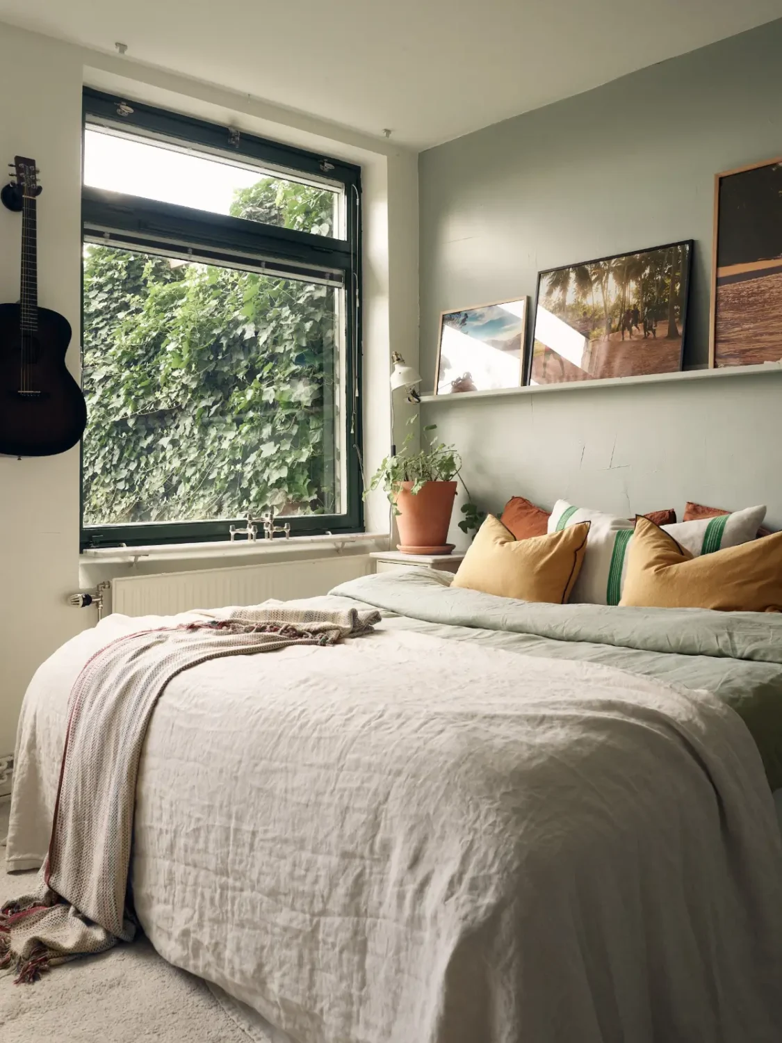 Industrial Elements in a 1960s Duplex Apartment in Stockholm 12 bedroom shelf above bed