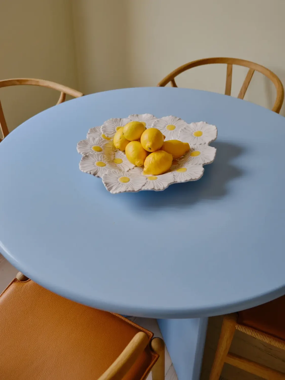 Pastel Hues in a Light-Filled 1880s Apartment in Stockholm 22 blue round kitchen table nordroom