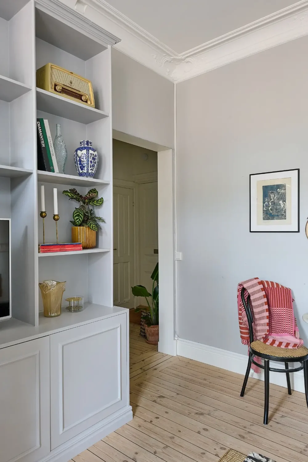 A Classic Stockholm Family Apartment with a Separate Studio 39 built-in cabinets and white painted stucco