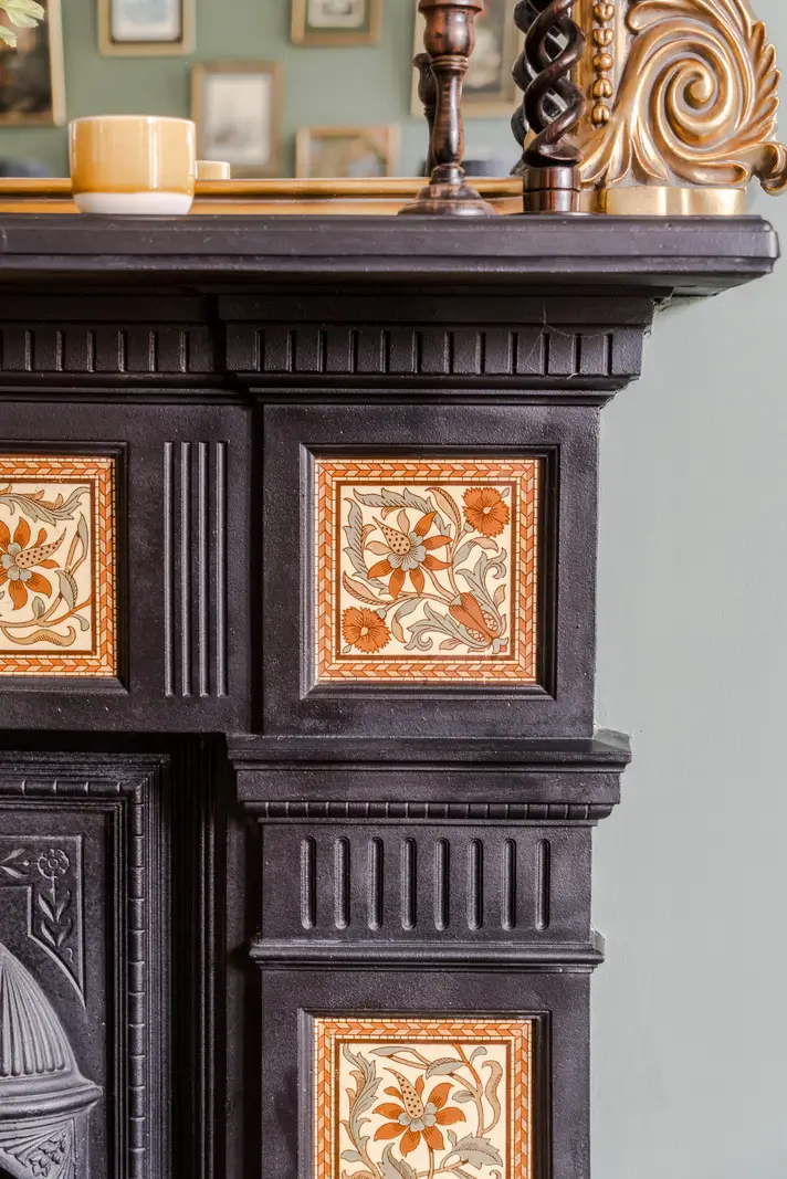 A Three-Bedroom Duplex Apartment with a Large Roof Terrace in London 5 fireplace detail
