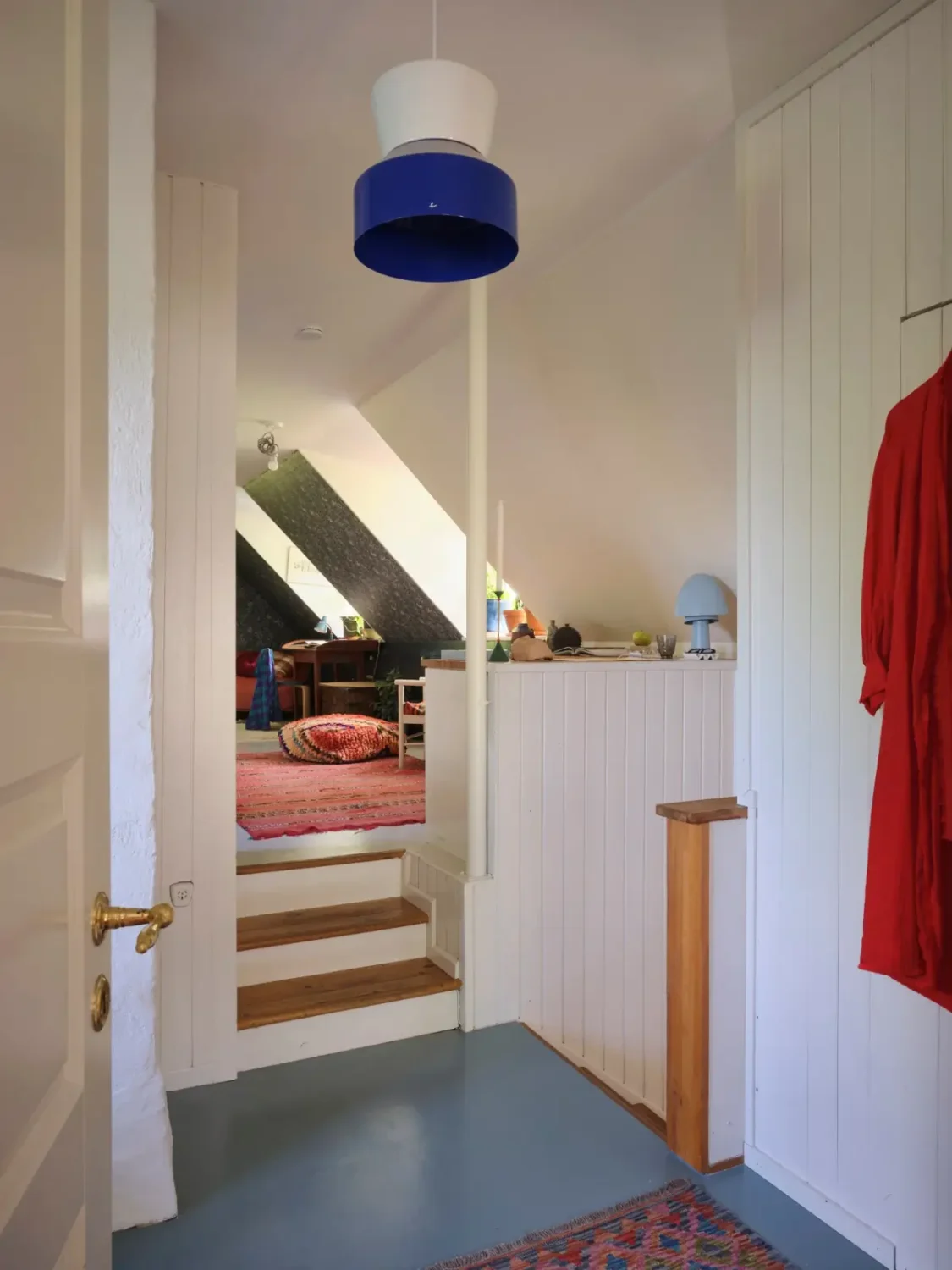 A Colorful Family Home in an Old Gardener's Cottage in Sweden 29 first floor landing
