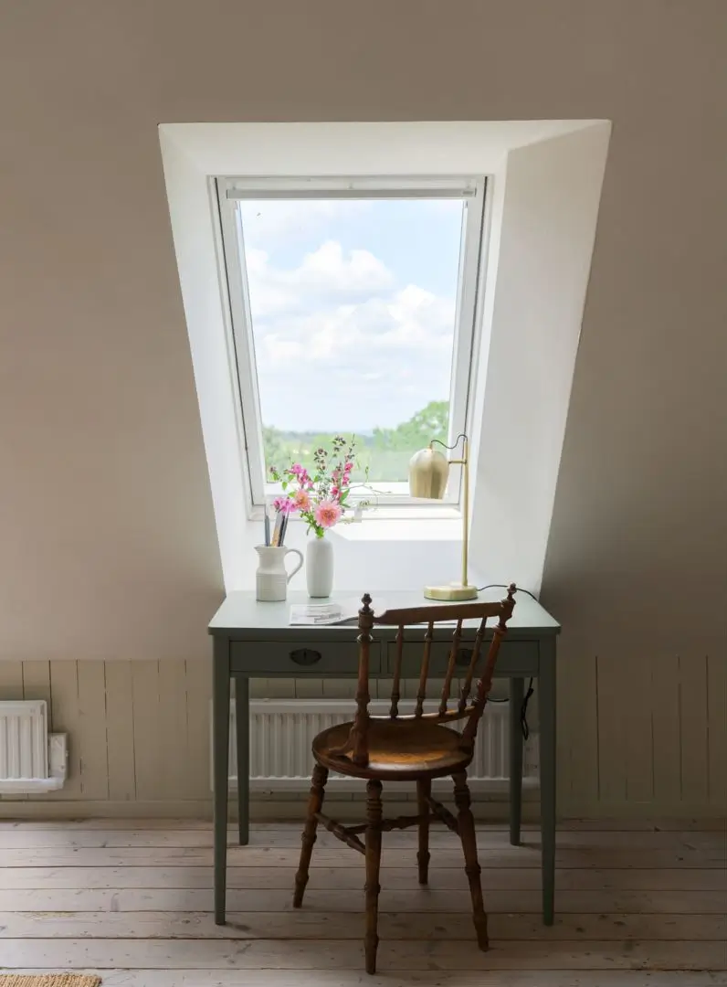 Historic Character and a deVOL Kitchen in a Swedish Country House 34 green desk