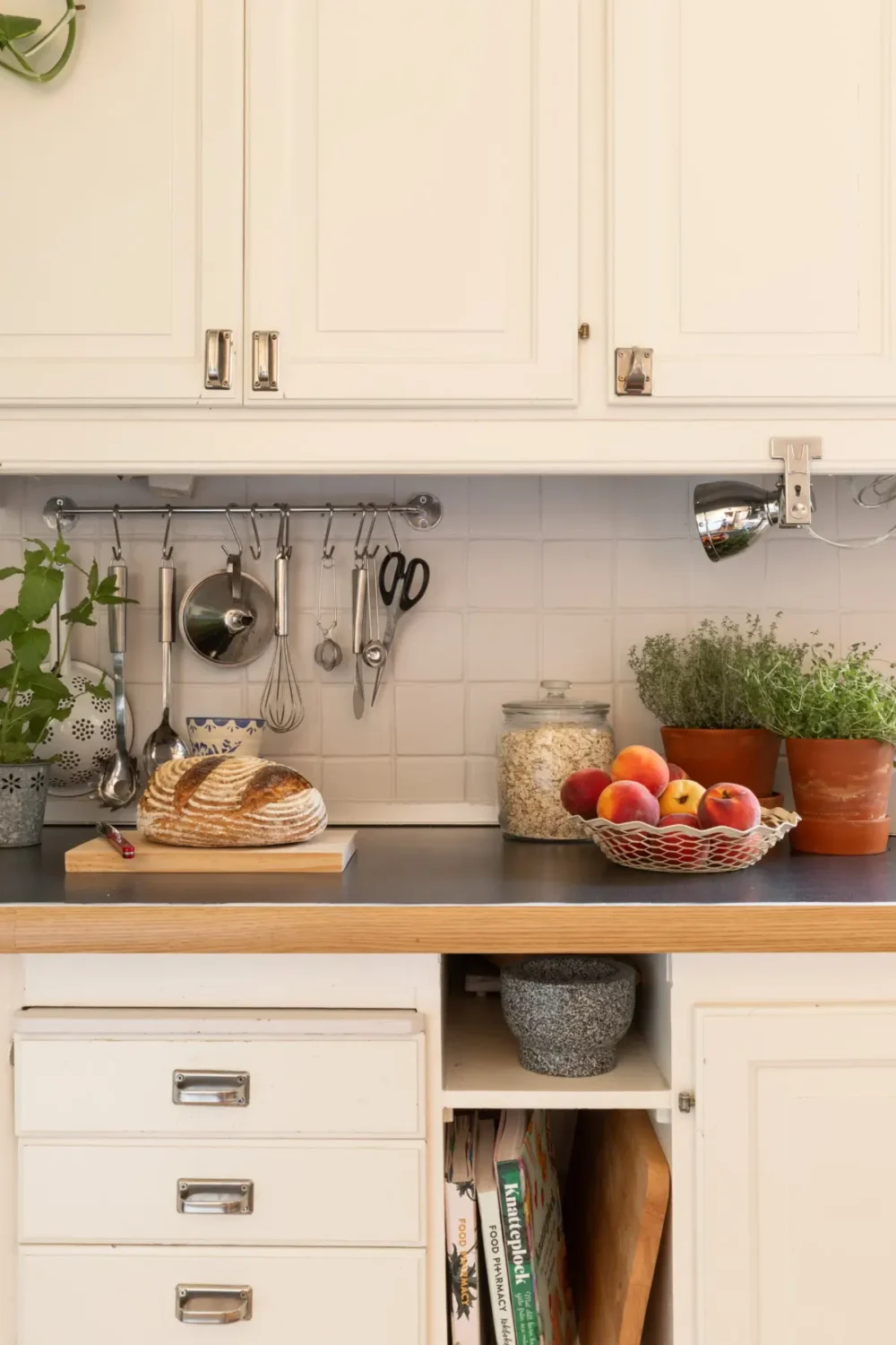 A Cozy Colorful Family Apartment with an Industrial Room Divider 13 kitchen detail