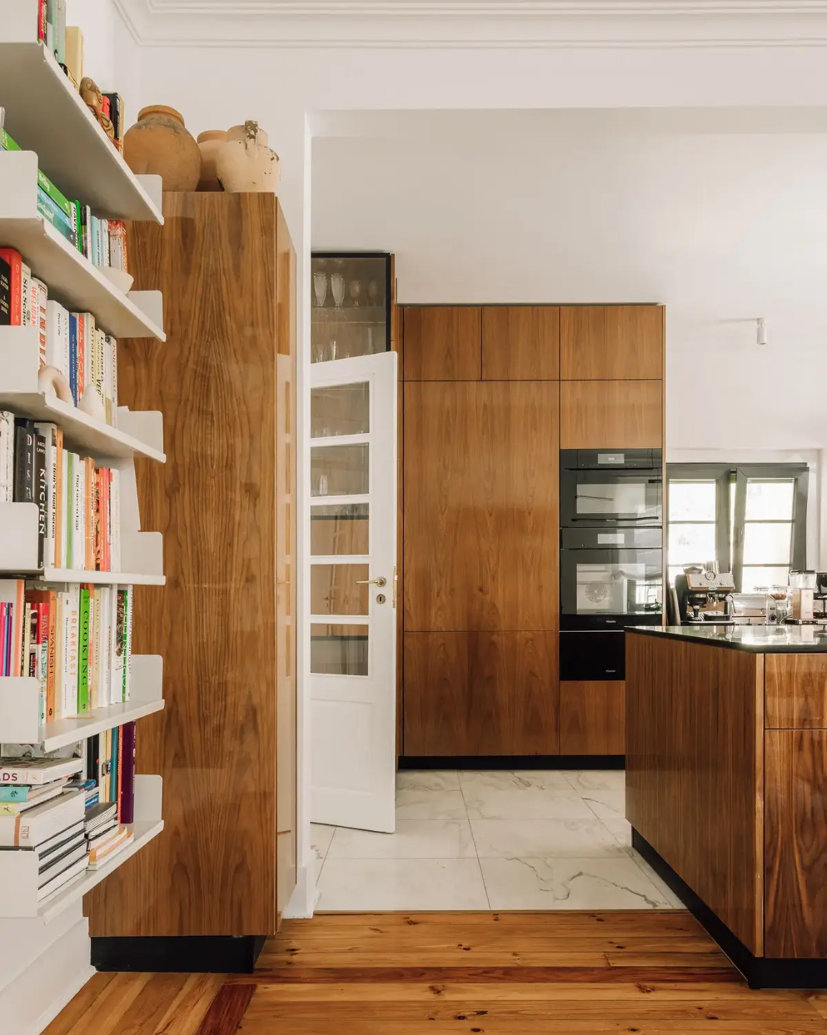 An Art Deco Villa with a Moroccan-Inspired Garden in Portugal 6 kitchen marble tiles