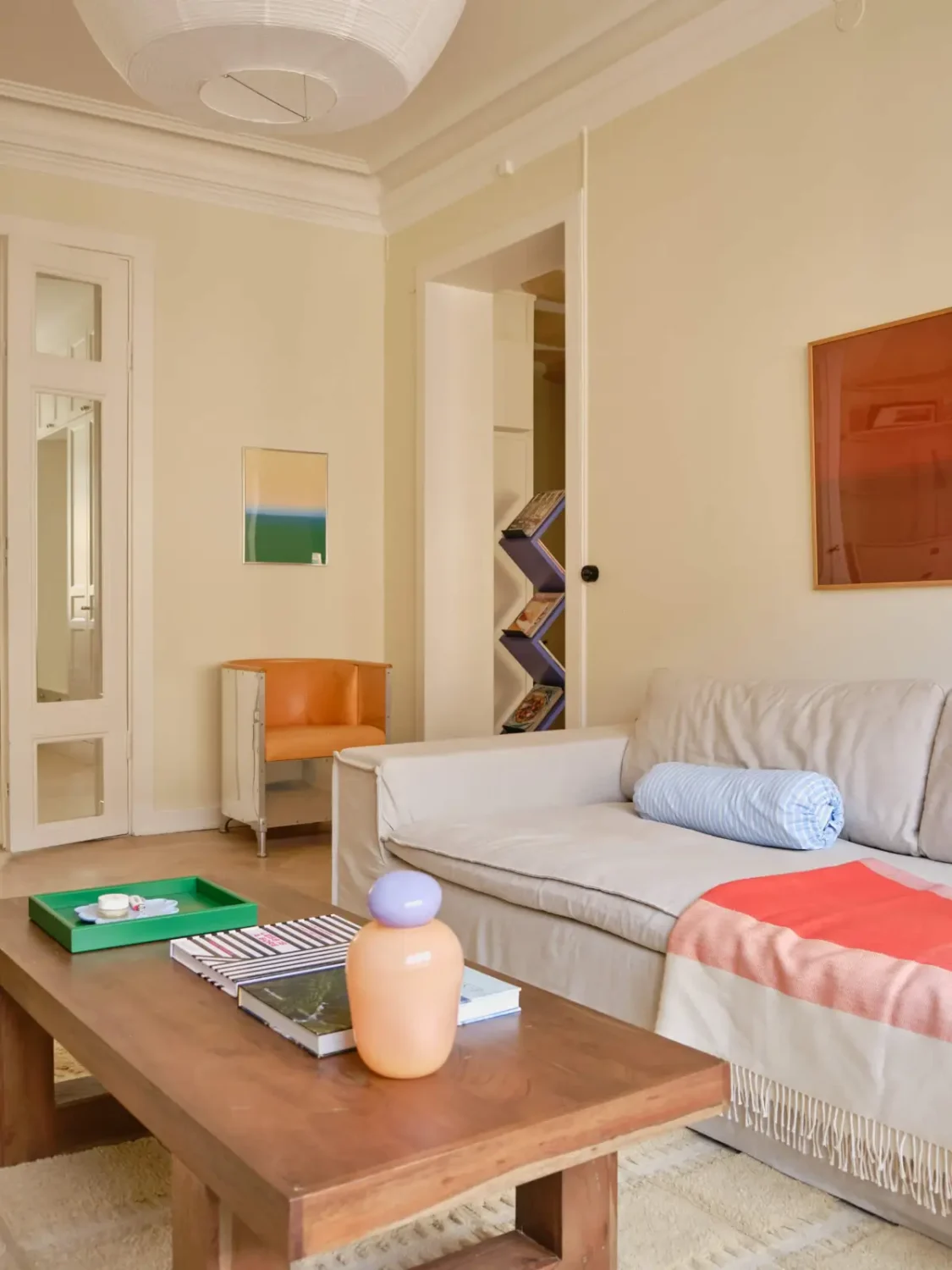 Pastel Hues in a Light-Filled 1880s Apartment in Stockholm 4 living room beige walls nordroom