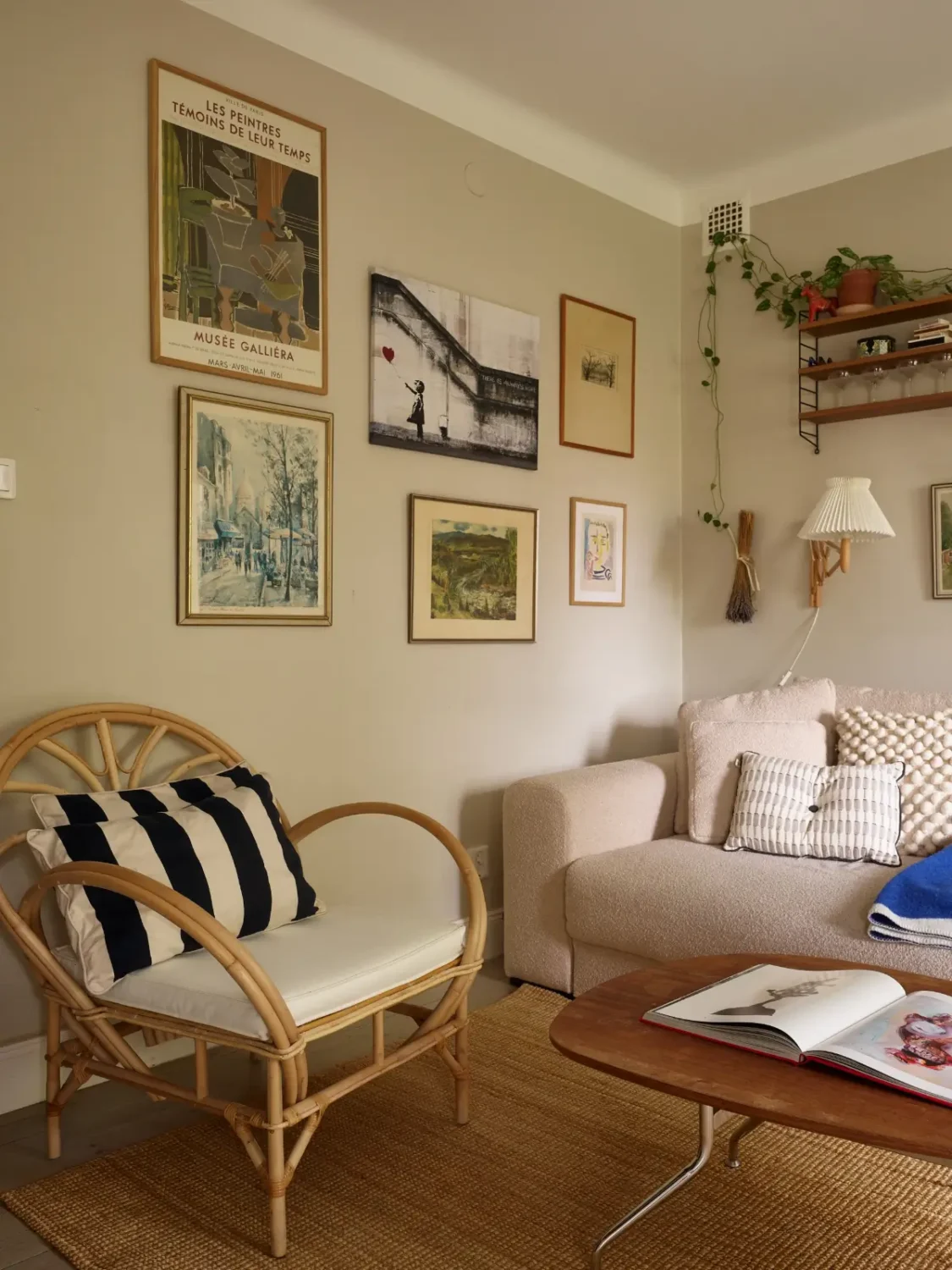 A Muted Color Palette in a Cozy 1920s Apartment in Stockholm 2 living room detail