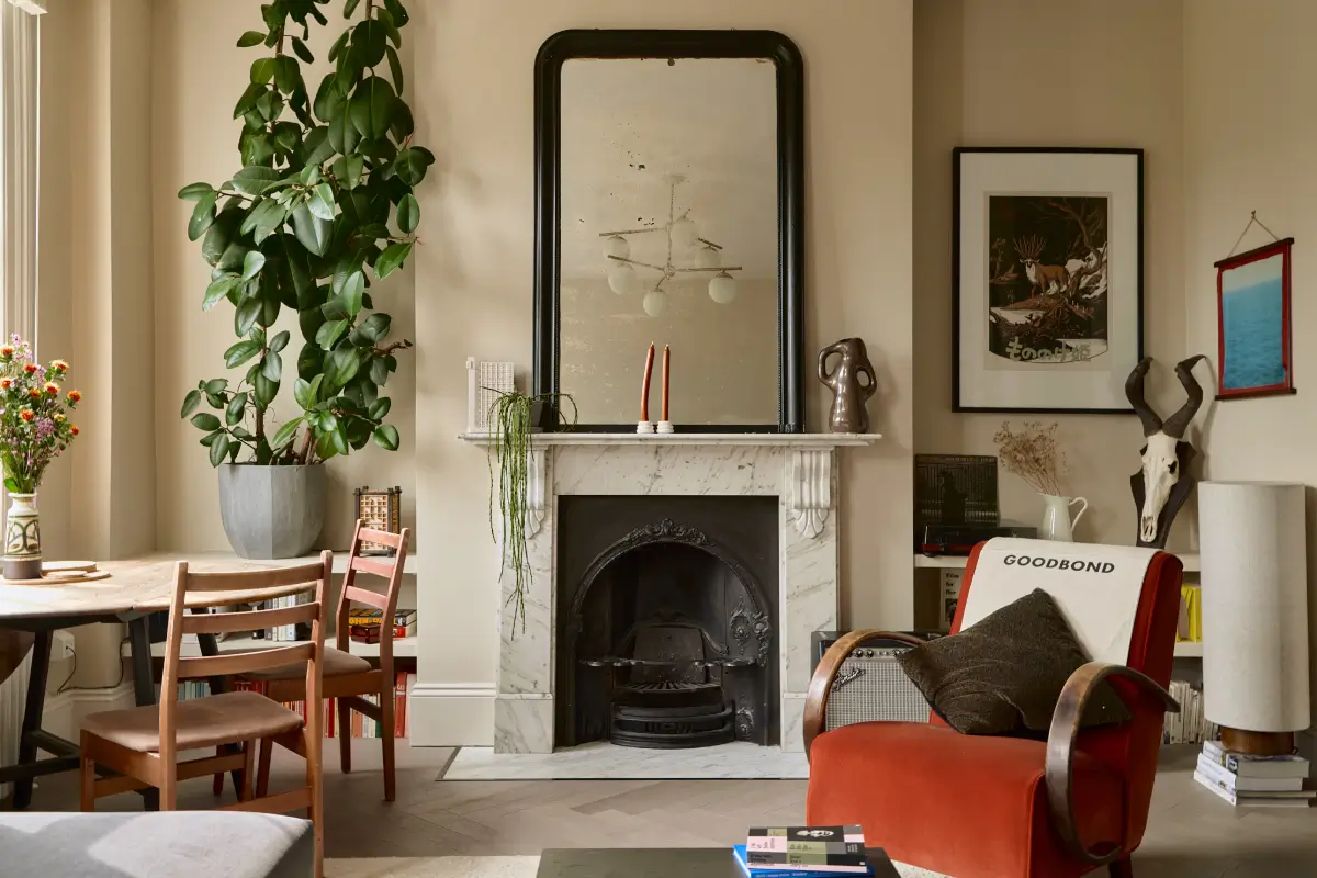 A Classic Victorian Duplex with a Lush, Private Garden in London 6 marble fireplace