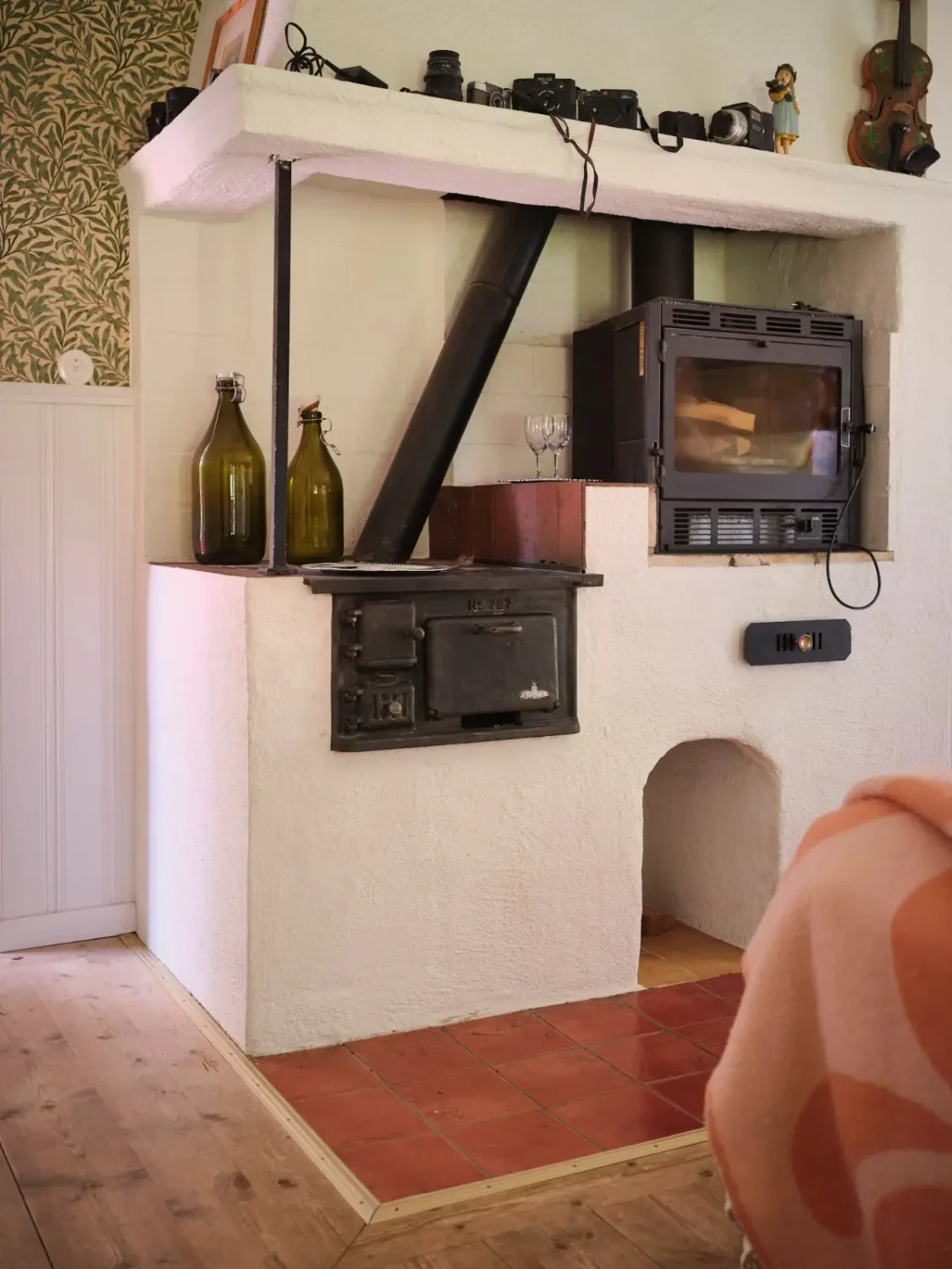 A Colorful Family Home in an Old Gardener's Cottage in Sweden 23 old fashioned stove