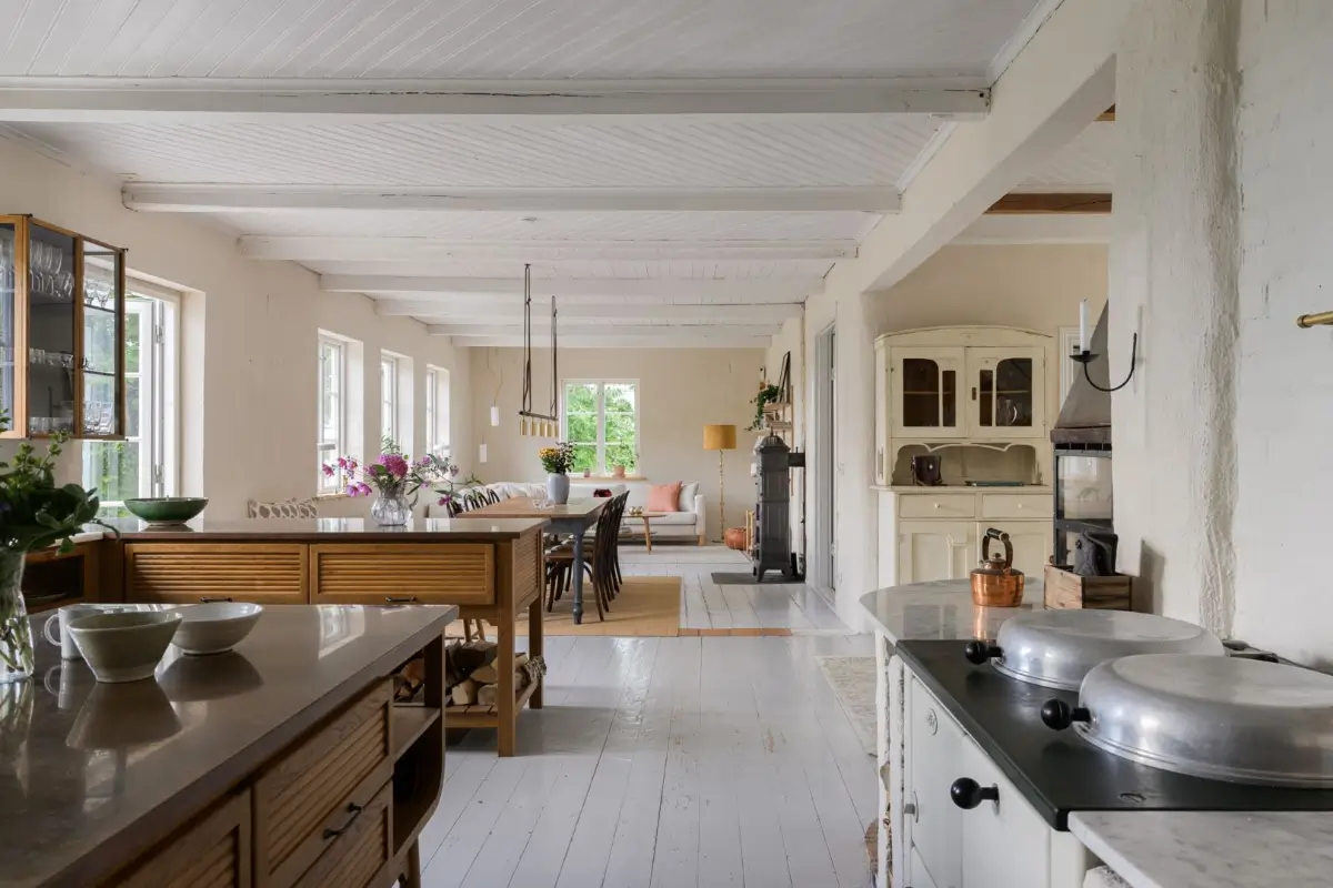 Historic Character and a deVOL Kitchen in a Swedish Country House 15 open plan living space