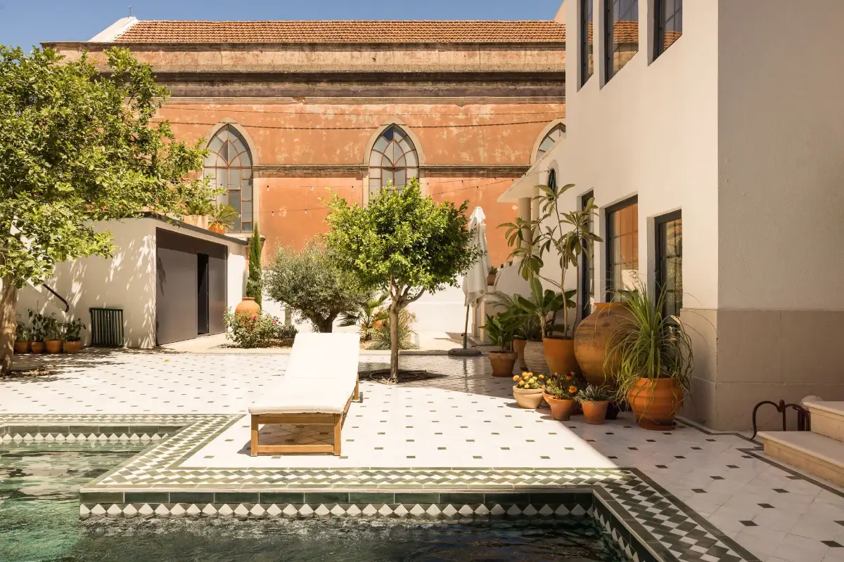 An Art Deco Villa with a Moroccan-Inspired Garden in Portugal 17 portuguese garden with pool