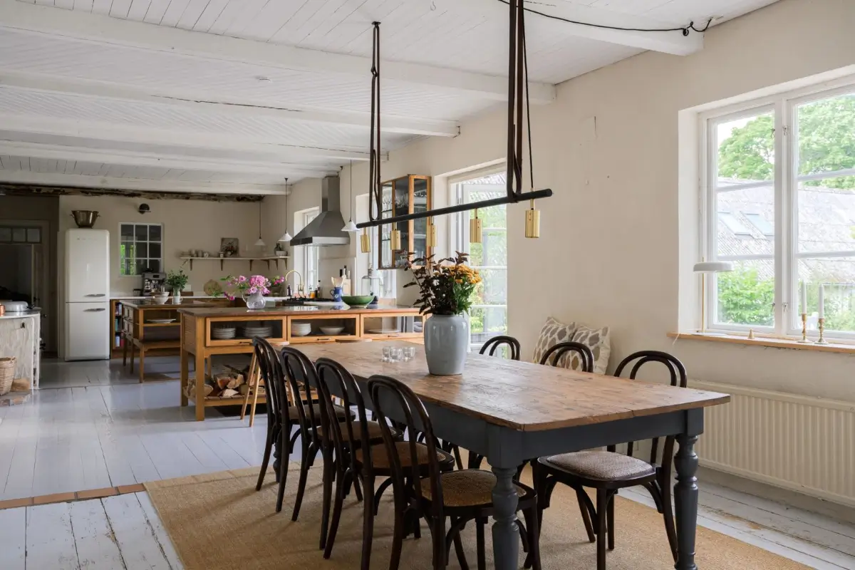 Historic Character and a deVOL Kitchen in a Swedish Country House 3 rustic wooden dining table