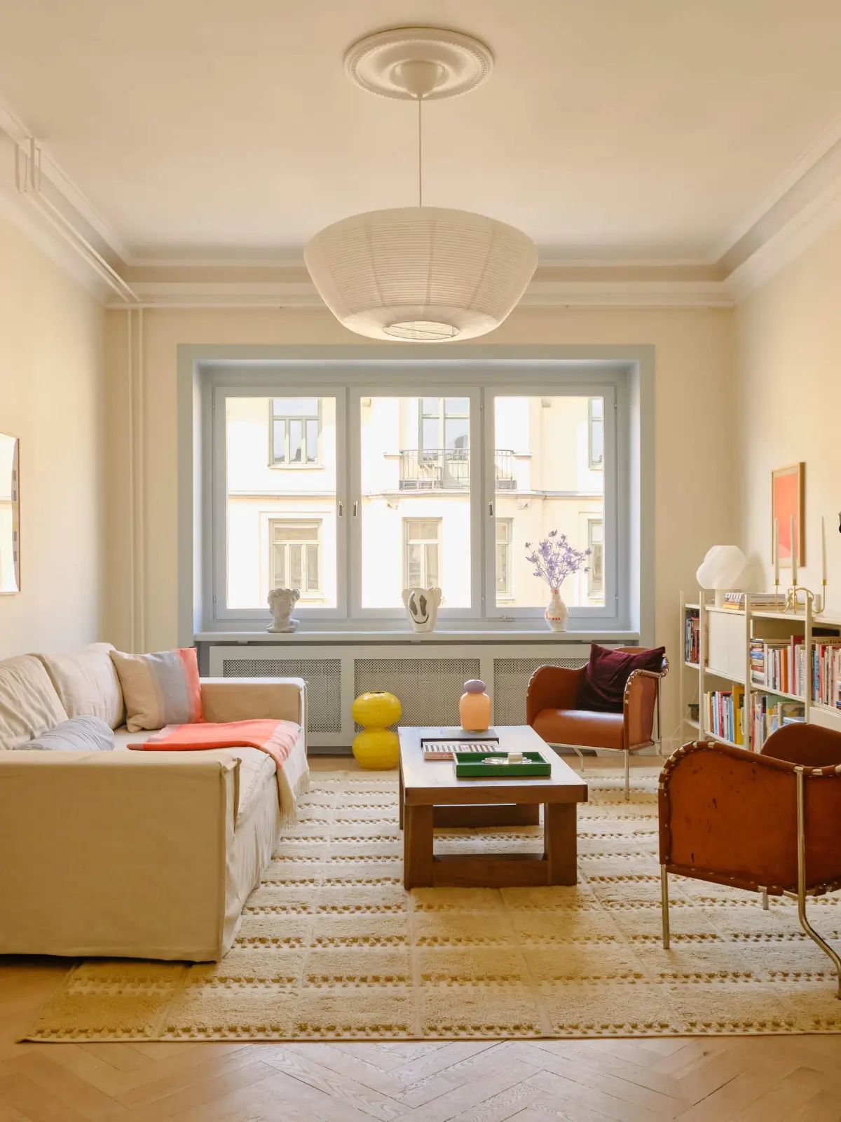 scandi living room beige walls pastel blue window frames nordroom