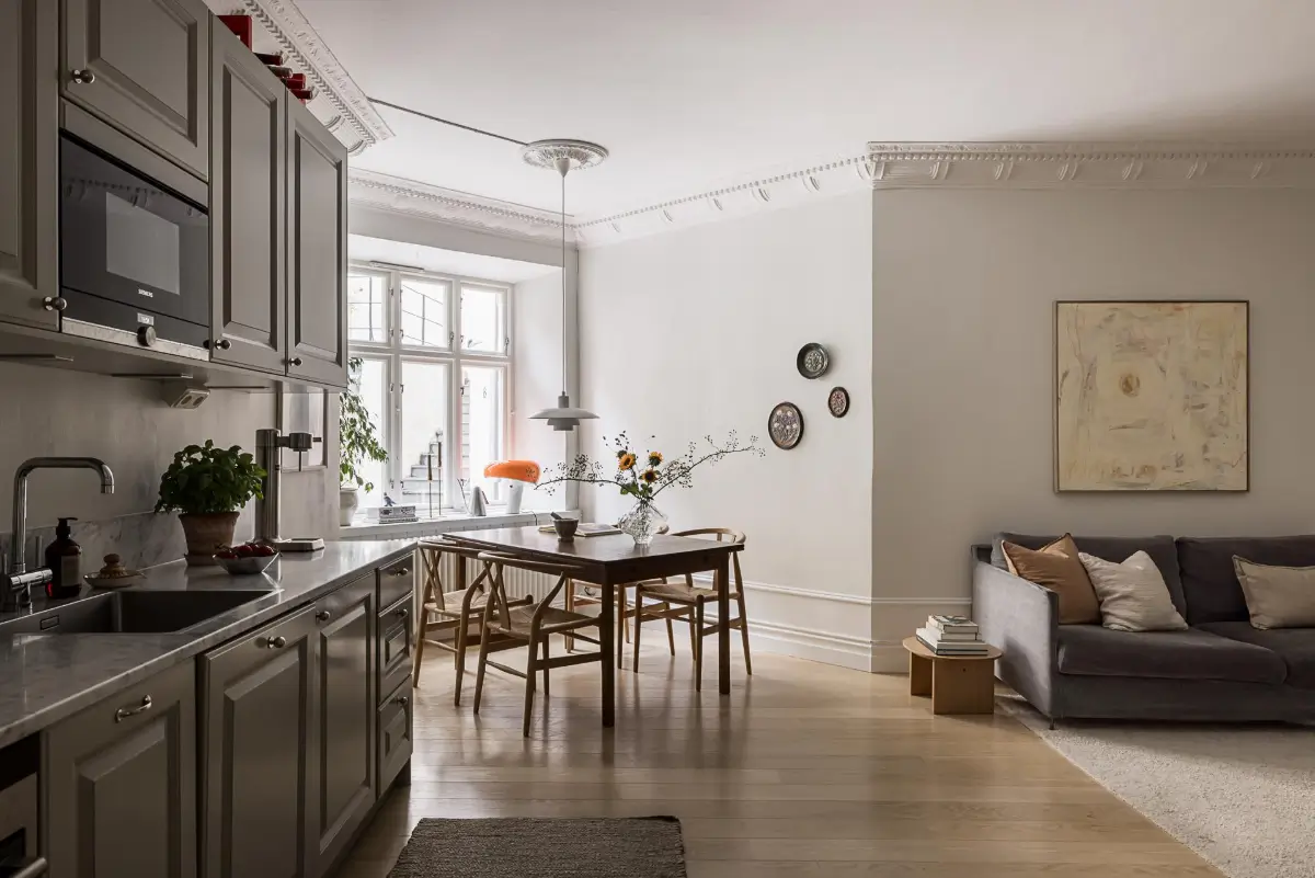 Classic Period Elements in a Comfortable Two-Bedroom Apartment 2 scandi living space