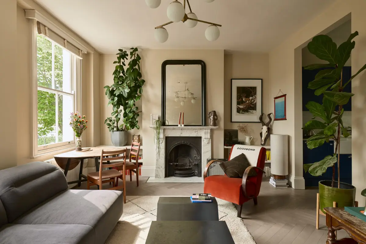Best of 2025: Living Rooms 62 serene london living room large windows marble firpelace