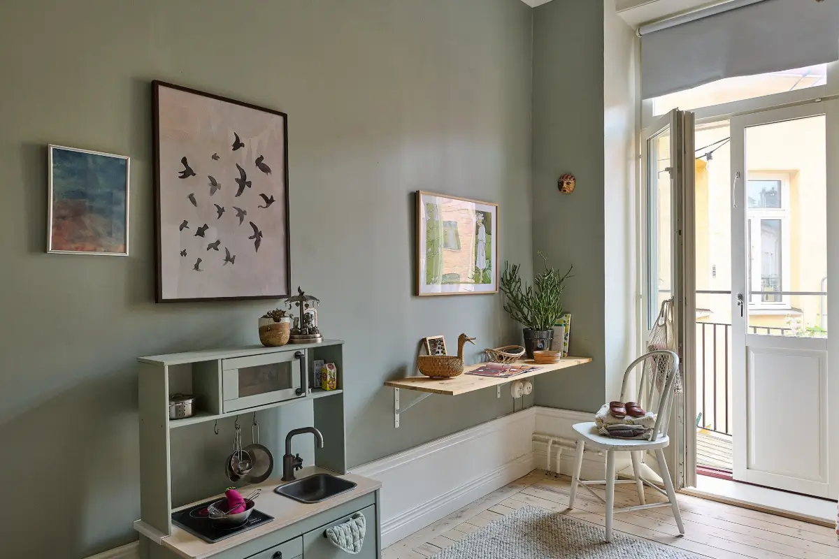 A Classic Stockholm Family Apartment with a Separate Studio 25 simple wooden desk kids bedroom
