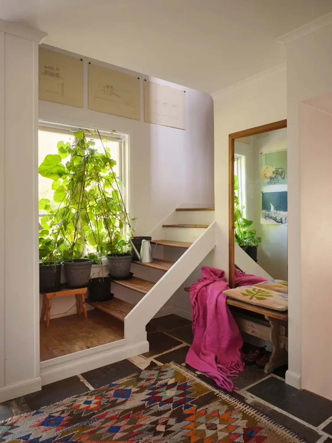 A Colorful Family Home in an Old Gardener's Cottage in Sweden 28 stairs