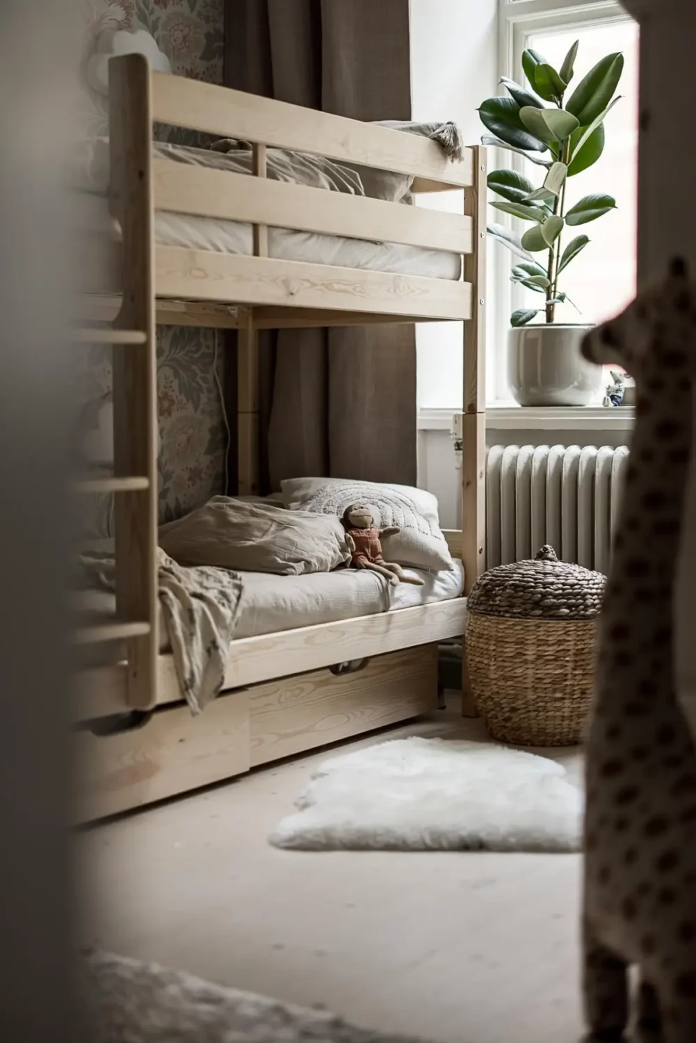 Classic Period Elements in a Comfortable Two-Bedroom Apartment 13 wooden bunk beds