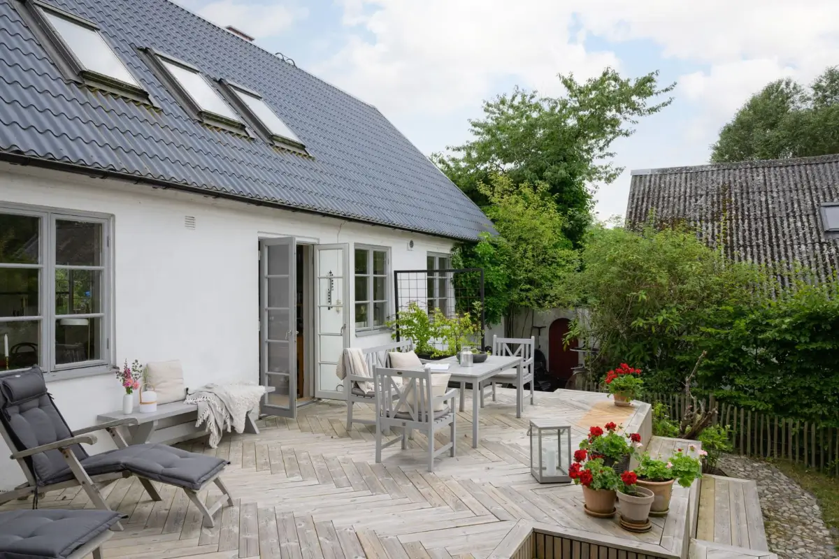 Historic Character and a deVOL Kitchen in a Swedish Country House 41 wooden terrace