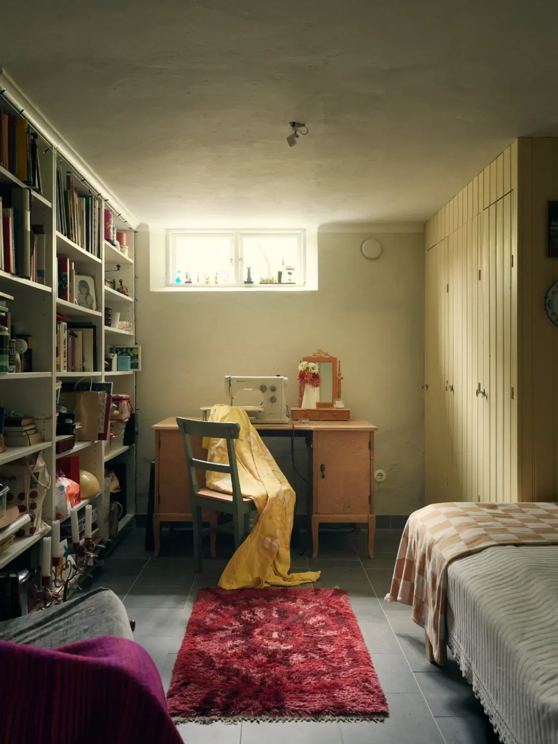 A Cheerful Color Palette in an Early 20th Century Villa in Stockholm 33 basement bedroom