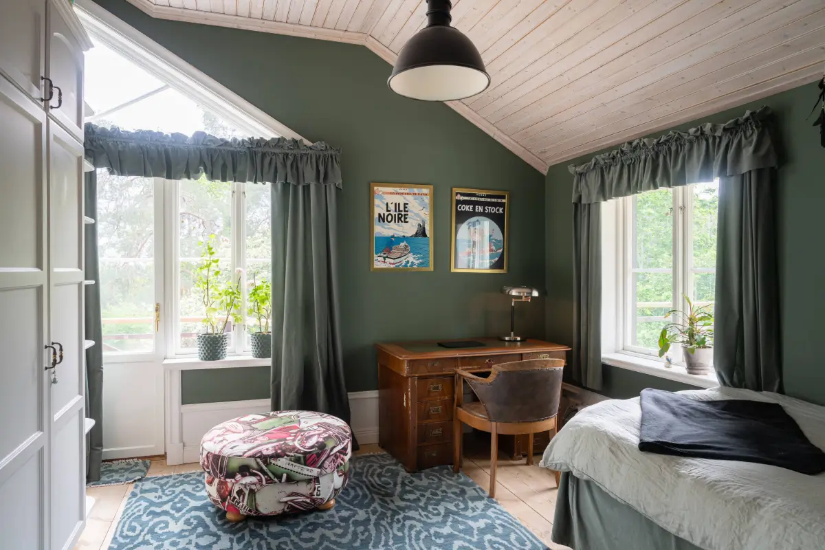 A Beautiful Swedish Villa with a Charming Tower Room 11 green-villa-tower-room-stockholm-Bengt-Wiberg-nordroom11