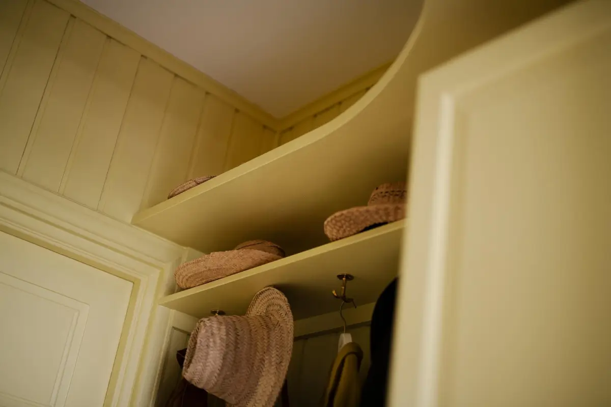Historic Character and Color in a Swedish Studio Apartment 26 hall hat shelf