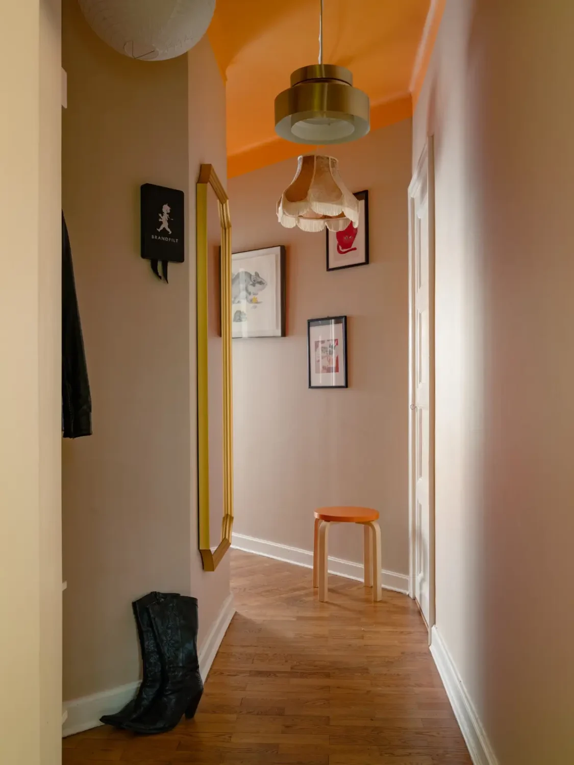 27 Statement Ceiling Ideas That Will Spruce Up Any Room 4 hall orange painted ceiling